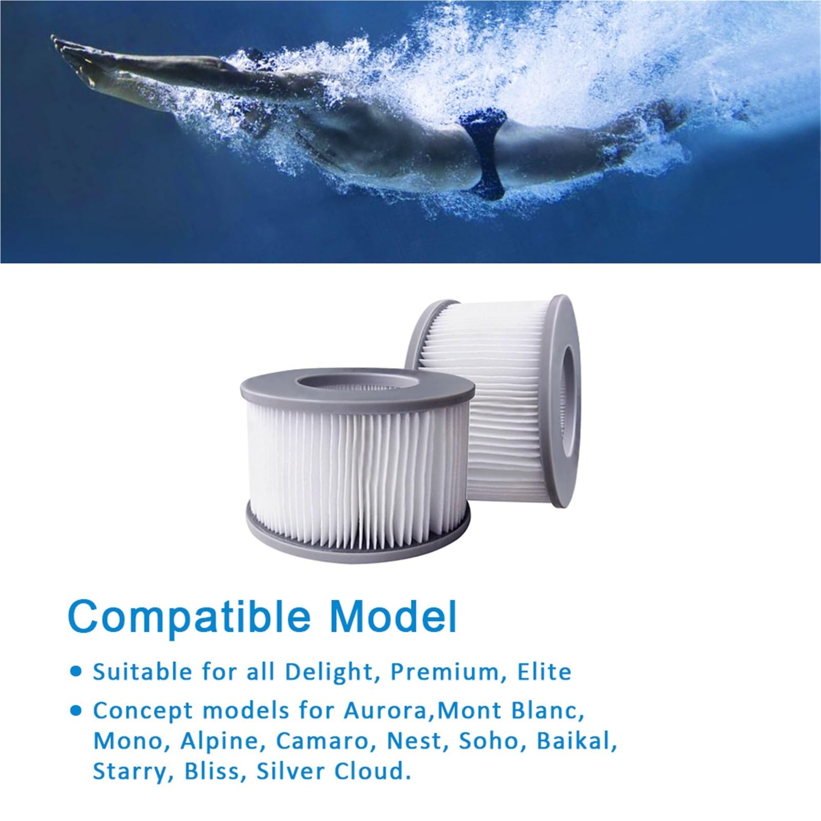 Filtro Ricambio for Spa E Vasca Idromassaggio Compatibile Con MSPA | Accessorio depurazione universale for piscine spa Cartuccia filtro resistente for spa gonfiabile portatile(6pcs)