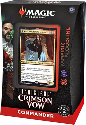 Miniatura 3 de Magic The Gathering Innistrad Carmesí Vow Commander Deck  Vampiric Bloodline (Negro-Rojo)