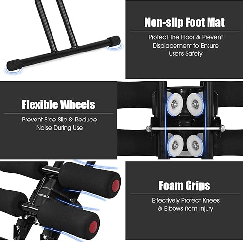 Miniatura 6 de Goplus Entrenador abdominal plegable Abdominal Ab Vertical 5 Minute Shaper Waist Trainer Core Toner Ab Cruncher Equipo de máquina de fitness con