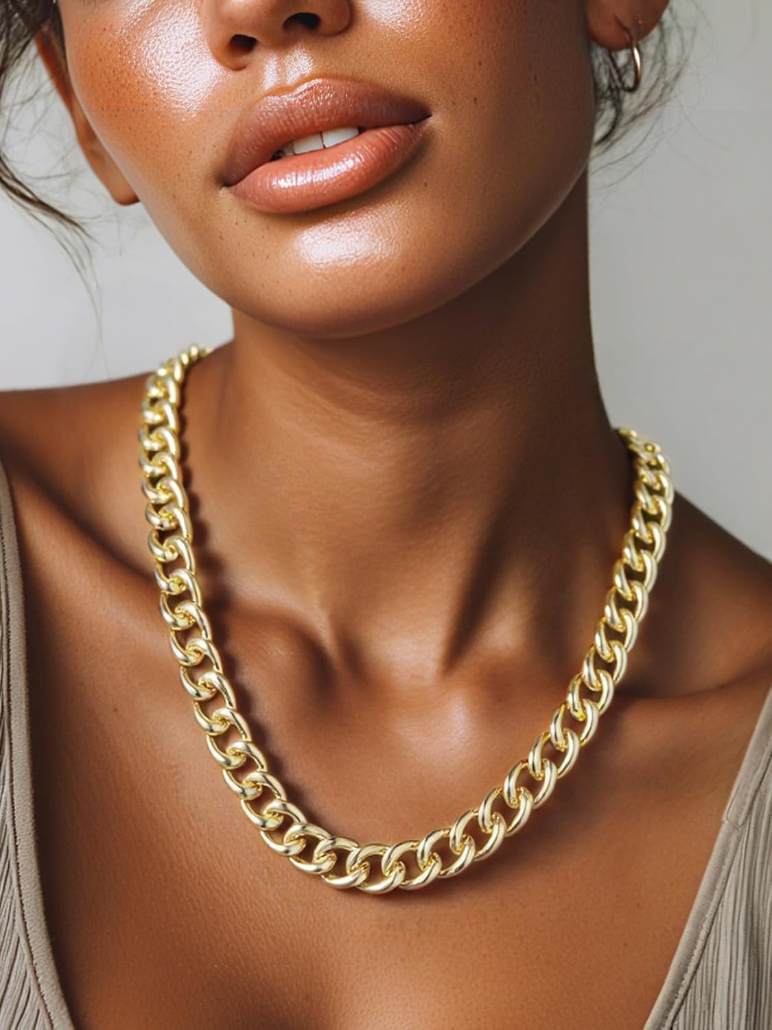 GoldChic JEWELRY Chunky Cuban Link for Women,Statement Curb Chain Necklace for Her,Thick Trendy 14K Gold Choker,Hip Hop Miami Cuban Chain Jewelry Gifts,13/16/23mm Width,16/18/20/22" Length - Image 9