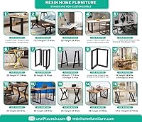 Custom Epoxy Resin River Dining Table - Personalized Wood Live Edge for 2-8 People, 48x24 Inches, 16.5" Tall