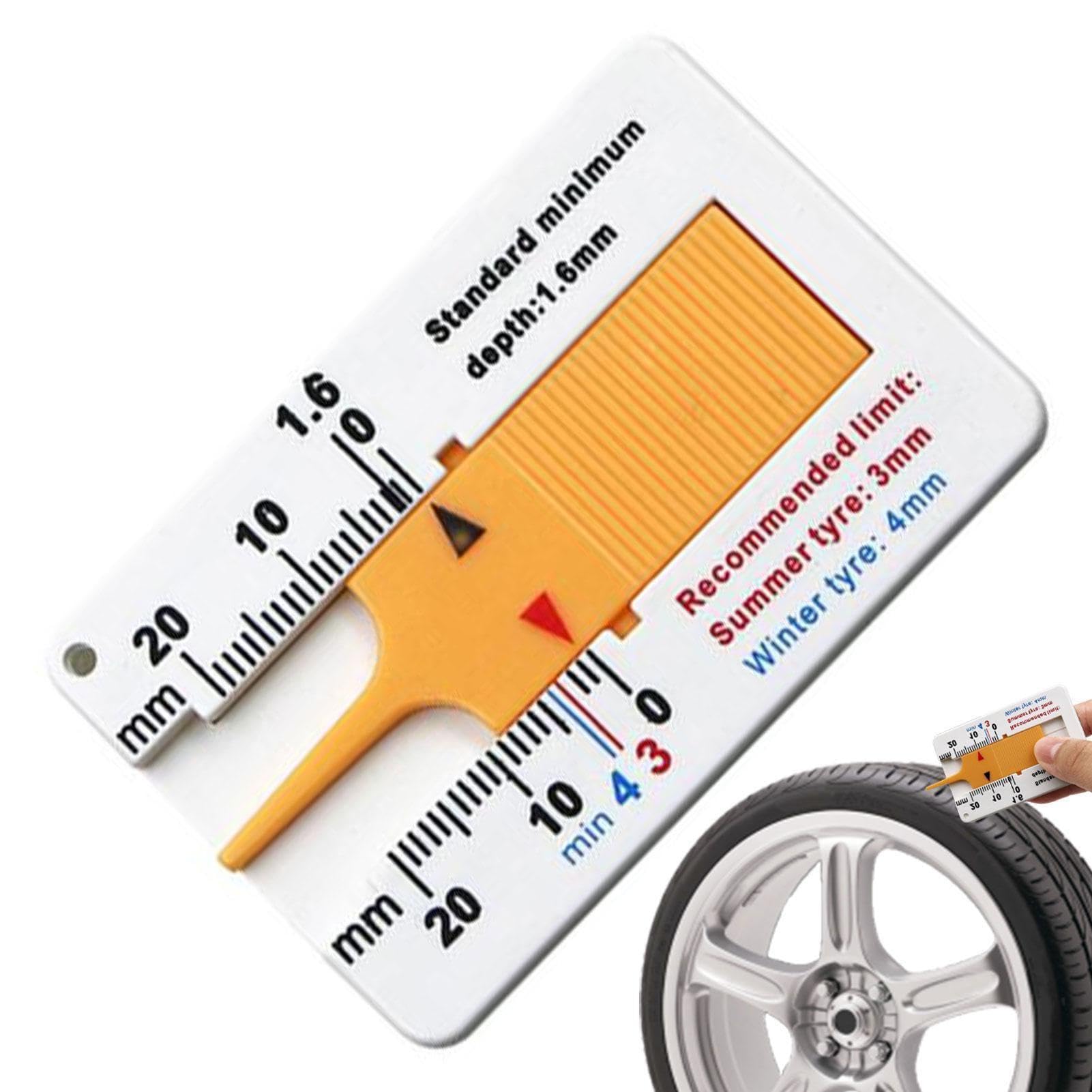 Misuratore di profondità dei pneumatici, misuratore di profondità del battistrada, 0-20 mm, strumento di misurazione di facile lettura, strumento di misurazione preciso per la profondità del