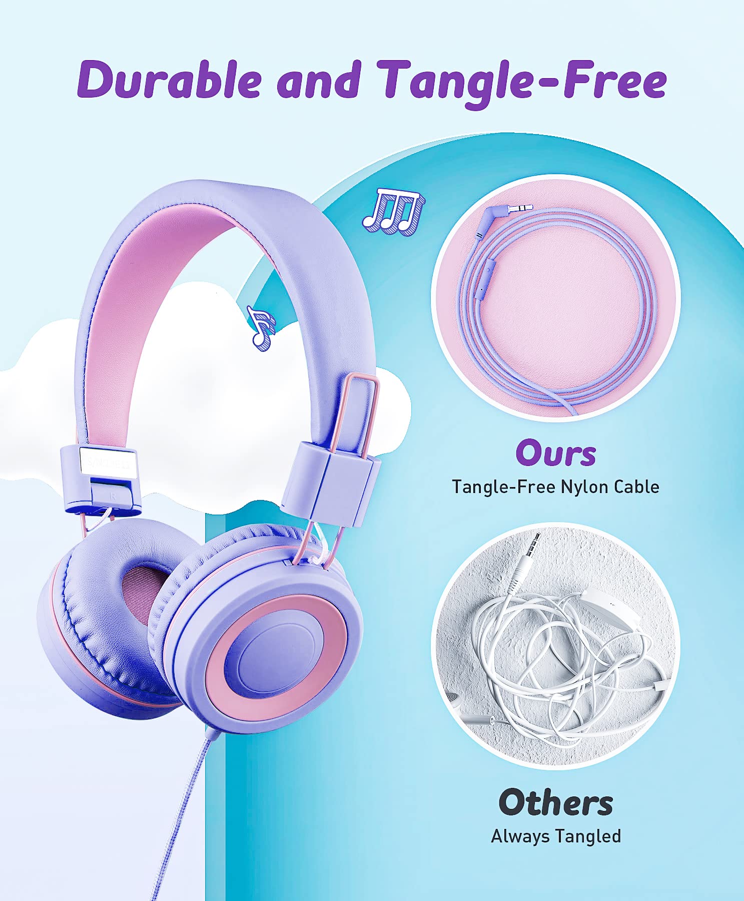 キッズヘッドフォン マイク付き - 91dB 有線オンイヤー ヘッドセット 子供 Amazon | Neesolo 子供用ヘッドフォン マイク付き 有線