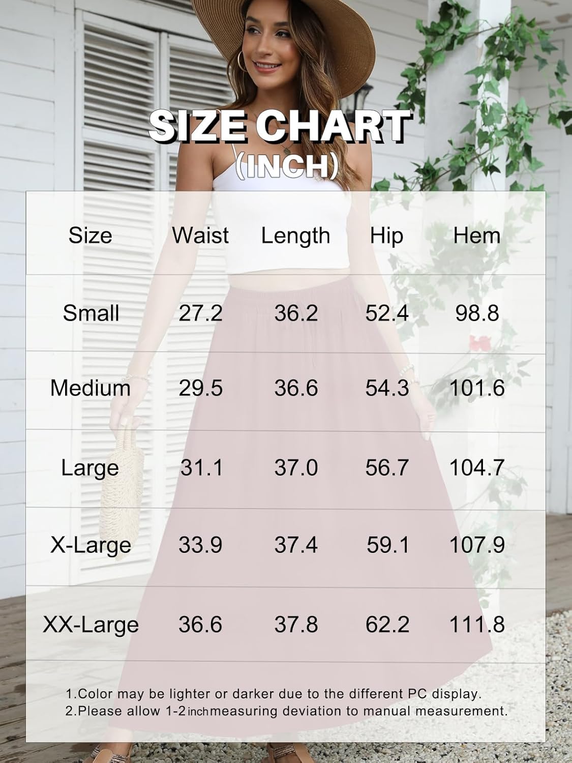 Women's Maxi Skirt Summer 2025 Pleated Flowy Elastic High Waisted Skirts with Pockets - Image 5