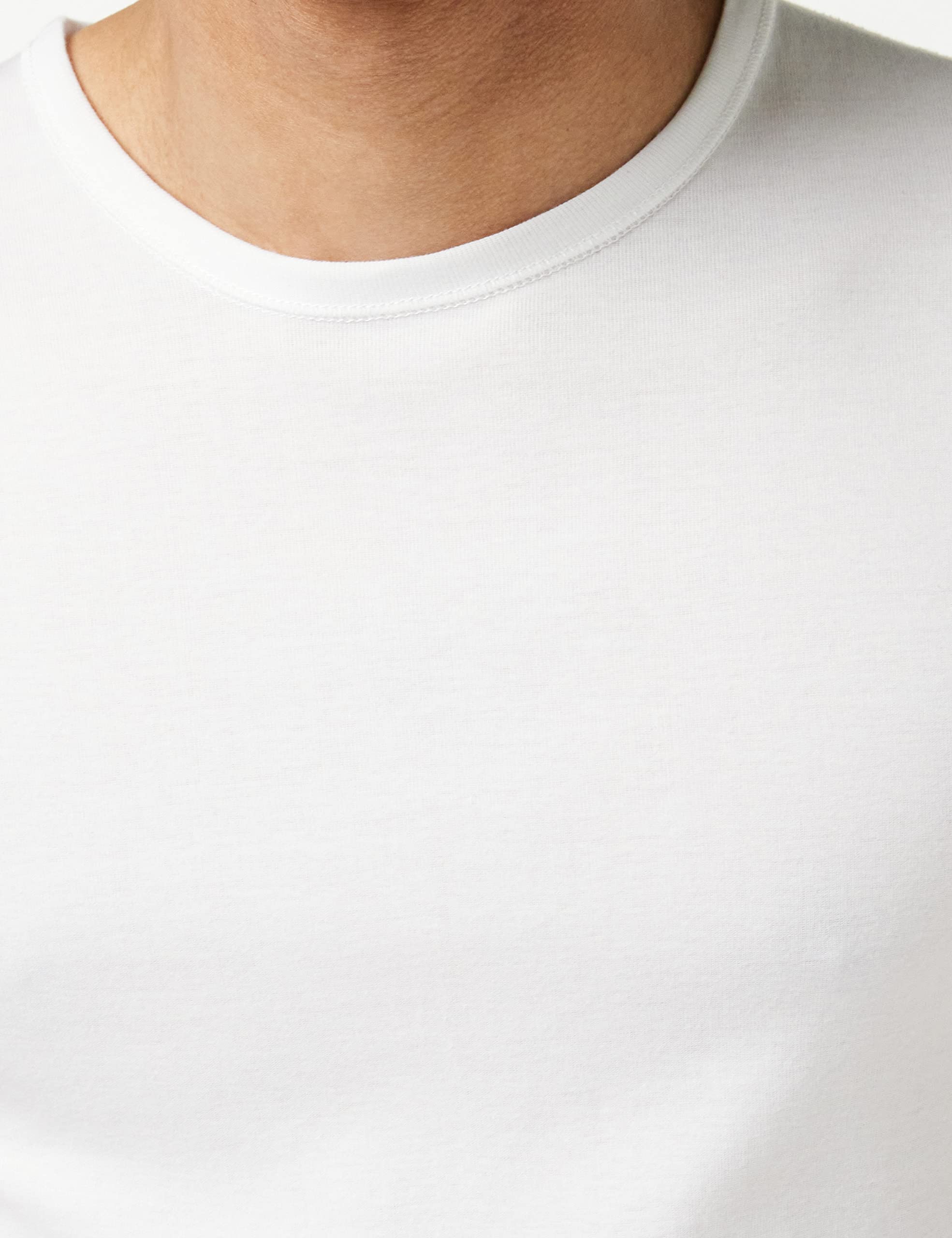 Eminence - Lot de 4 T-Shirts Col Rond pour Homme - Côte Fine 100% Coton Peigné - sans Couture Côté - Tissu Français - Fait en Europe - Label Oeko-TEX® Standard 100