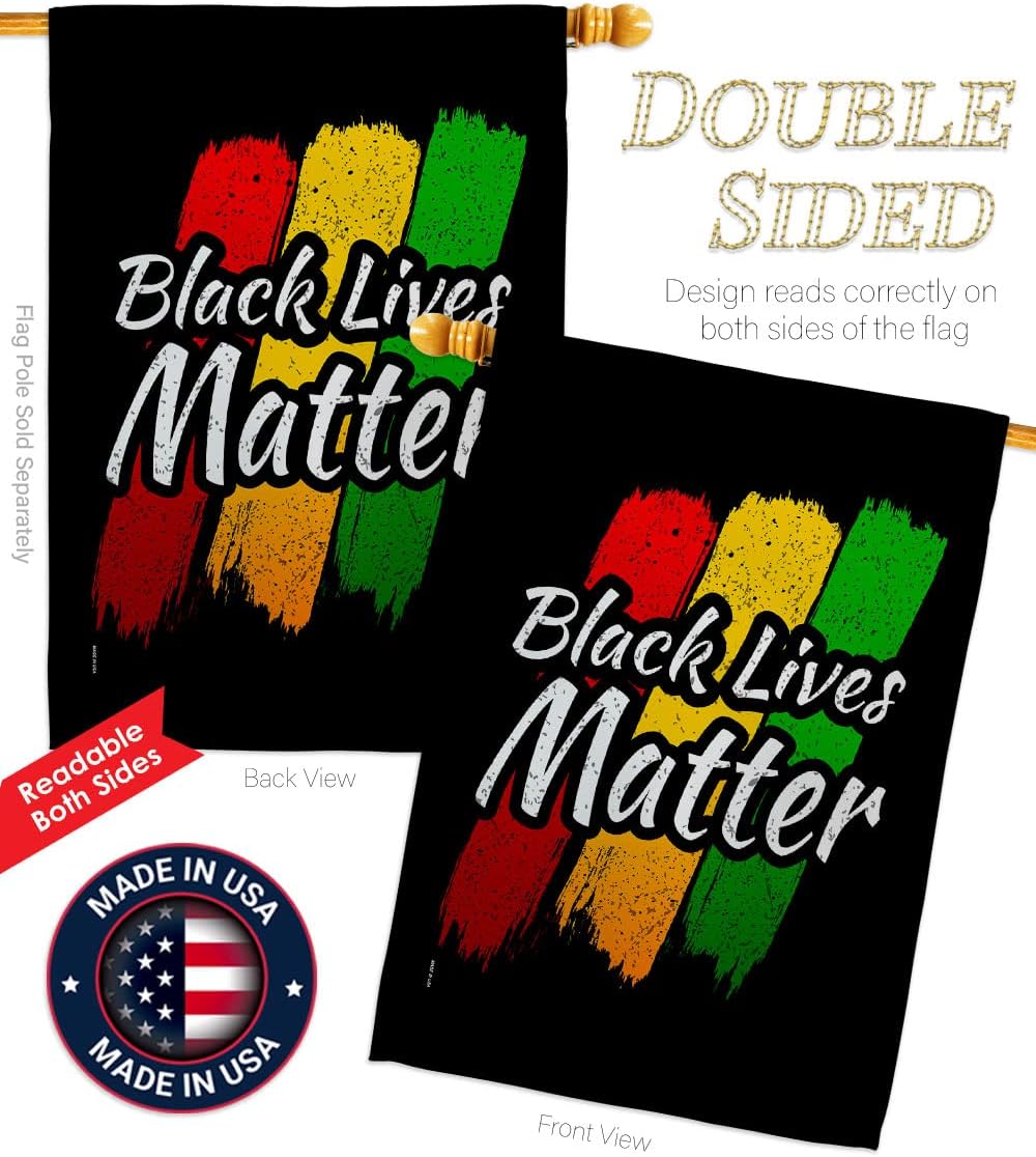Black Lives Matter Black Lives Awareness Support Cause BLM Anti Racism Revolution Movement Equality Social Decoration Banner Small Garden Yard Gift Double-Sided, House Flag 28" x 40", Thick Fabric