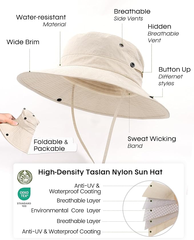 Sombrero de sol para mujer con ala ancha y orificio para coleta miniatura 4