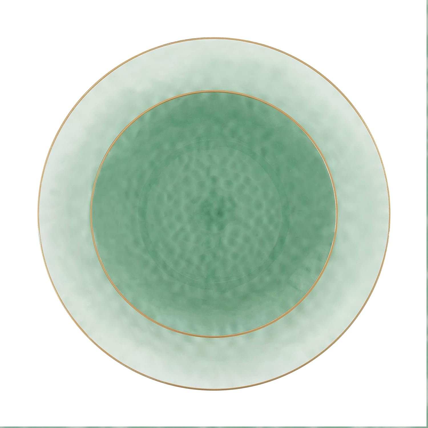 PLASTICPRO 32 Piece Combo Plates Set includes 16-7'' inch Plate & 16-10'' inch Plates Green Hammered Plastic Party Dish Premium ST patricks day Party Dishes - Image 6