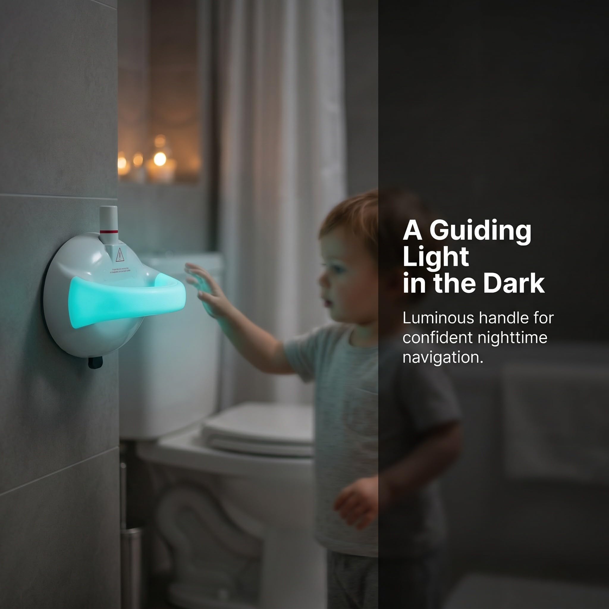 Lurrose Barras de apoyo con ventosas para bañeras y duchas - Capacidad de carga de 100 kg - Barandillas de seguridad para inodoro - Asas antideslizantes luminosas para baño, ideales para personas