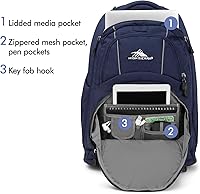 Vista 3 de High Sierra Freewheel mochila con ruedas para laptop, Azul marino), 53991-3404