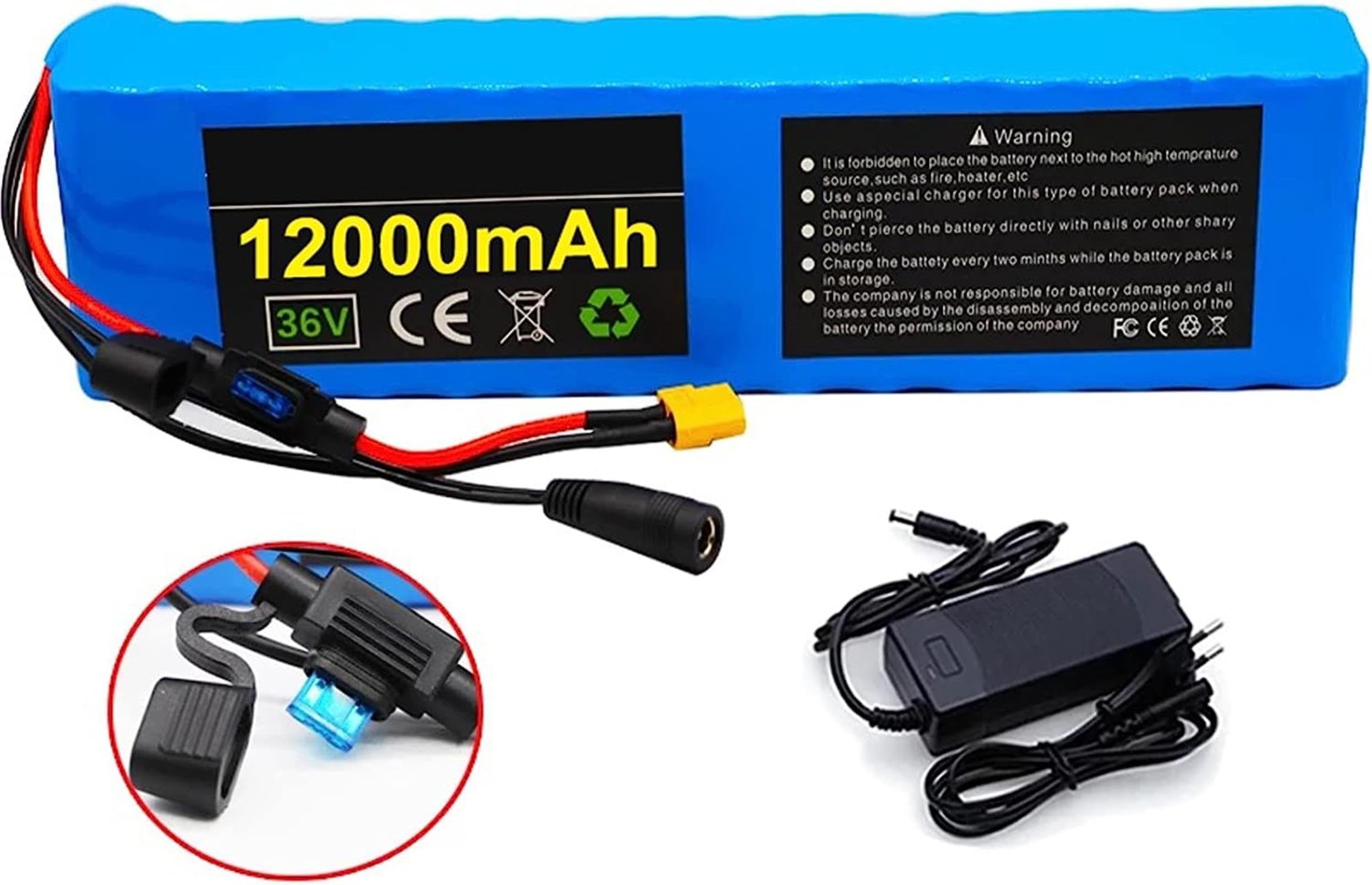 Amazon.co.jp: 36V 12Ah 電動自転車バッテリー、18650 リチウム