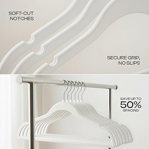 Vista 30 de Utopia Home - Perchas de terciopelo prémium, paquete de 30, traje negro antideslizante con gancho giratorio de 360 grados resistente