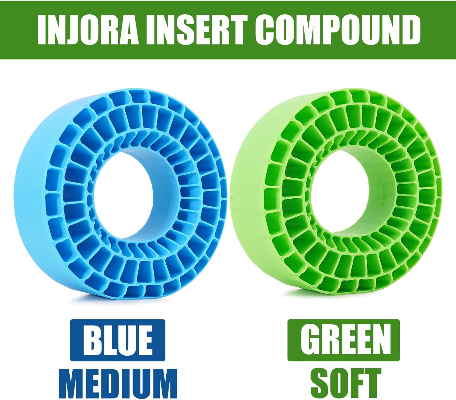 INJORA Silicone Rubber Tire Inserts for 1.9" 120-124mm × 45-48mm Tires, 1908 (Green)