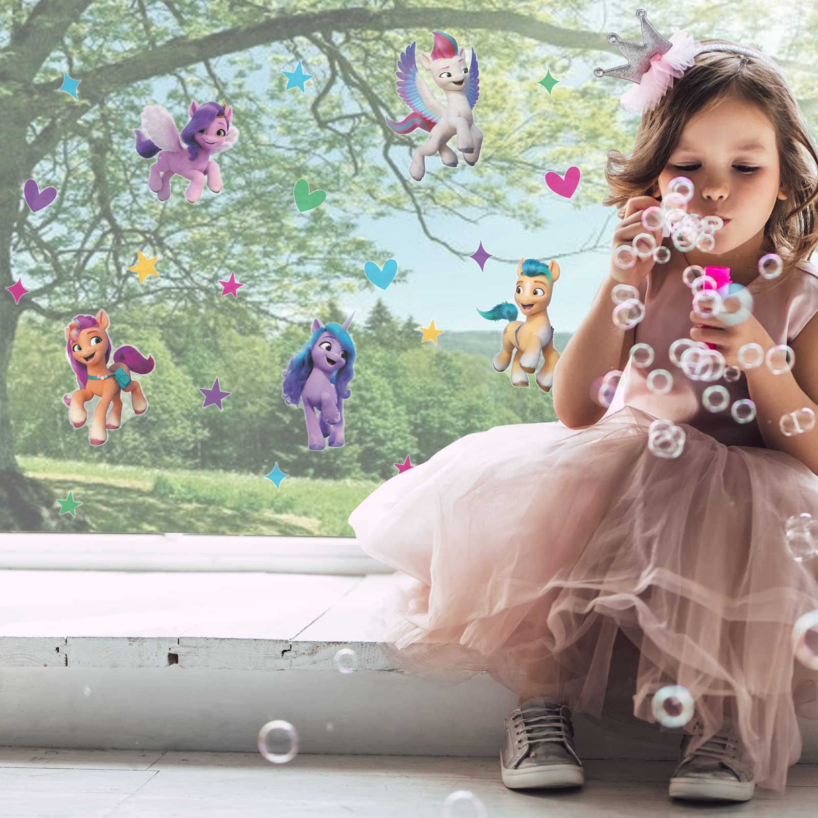 Stickerscape My Little Pony Window Stickers (Window Stickaround - Regular Size)| Official My Little Pony Window Decal, My Little Pony Decor | My Little Pony Bedroom | Easy to Apply and Reusable