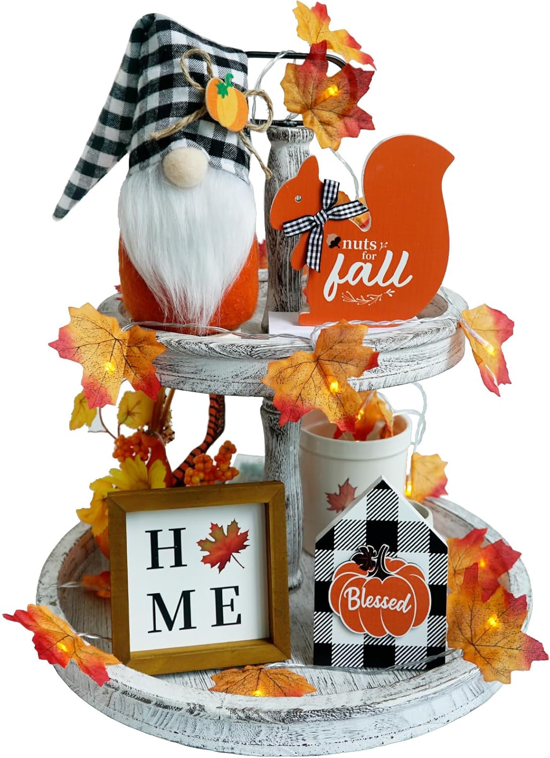 Fall Decor Fall Gnome Tiered Tray Decorations set Farmhouse