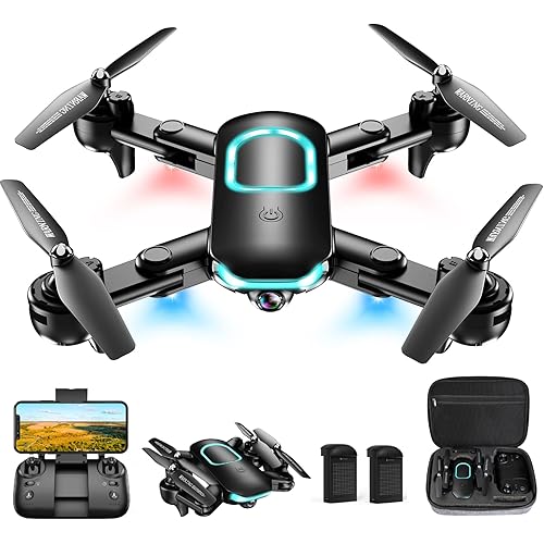 Drone with 1080P Camera, Foldable Drone for Beginners with Upgrade Altitude Hold, Gesture Selfie, Waypoint Fly, 3D Flip, 3 Speed Mode, Circle Fly, One Key Start