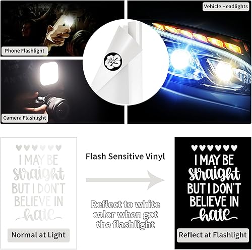 Miniatura 4 de AHIJOY Vinilo reflectante permanente de 12 pulgadas x 5 pies, vinilo adhesivo azul para tazas, manualidades, letreros, álbumes de recortes, letras,