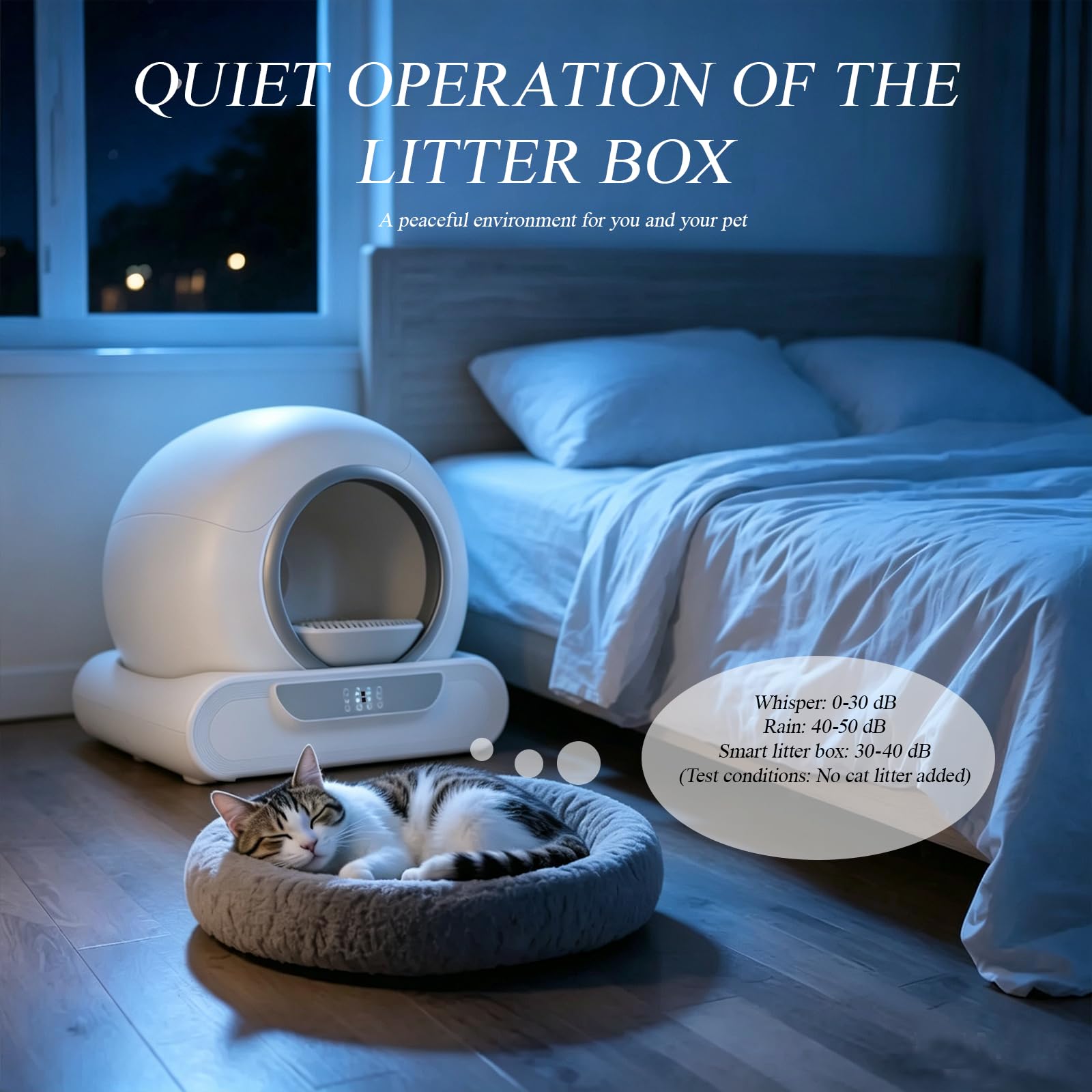 Lettiere Autopulenti Gatti 65L+9L Smart Health Monitor Comando APP | Deodorante Ionico, 6 Rotoli Sacchetti e 2 Schermi Filtranti Adatte Alle Famiglie con Più Gatti