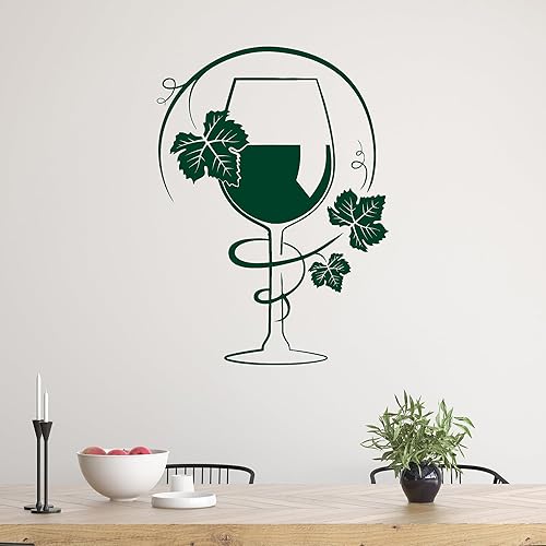 Miniatura 4 de Vinilo Adhesivo de pared para cocina, copa de vino, restaurante, bar, bebida, alcohol, mural, decoración grande (g4893), color negro