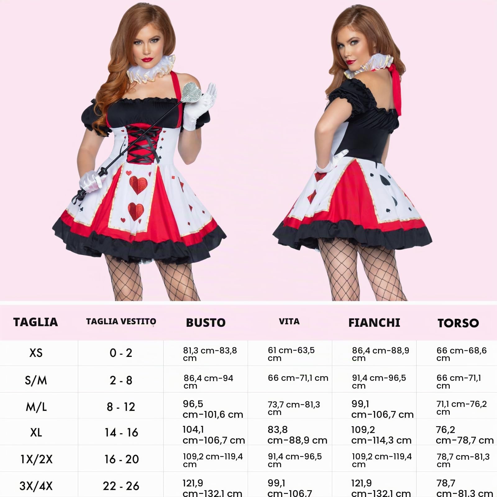 Leg Avenue - Costume per travestimento da Carta da gioco, Donna, S/M