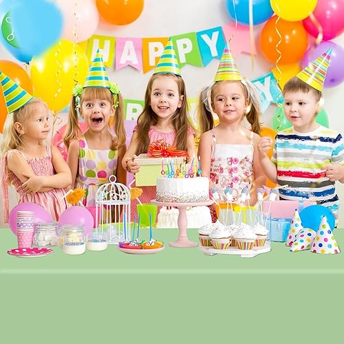 Miniatura 4 de QISOLIY 6 manteles de plástico color verde salvia para fiestas, manteles rectangulares desechables de color verde salvia para baby shower, boda,