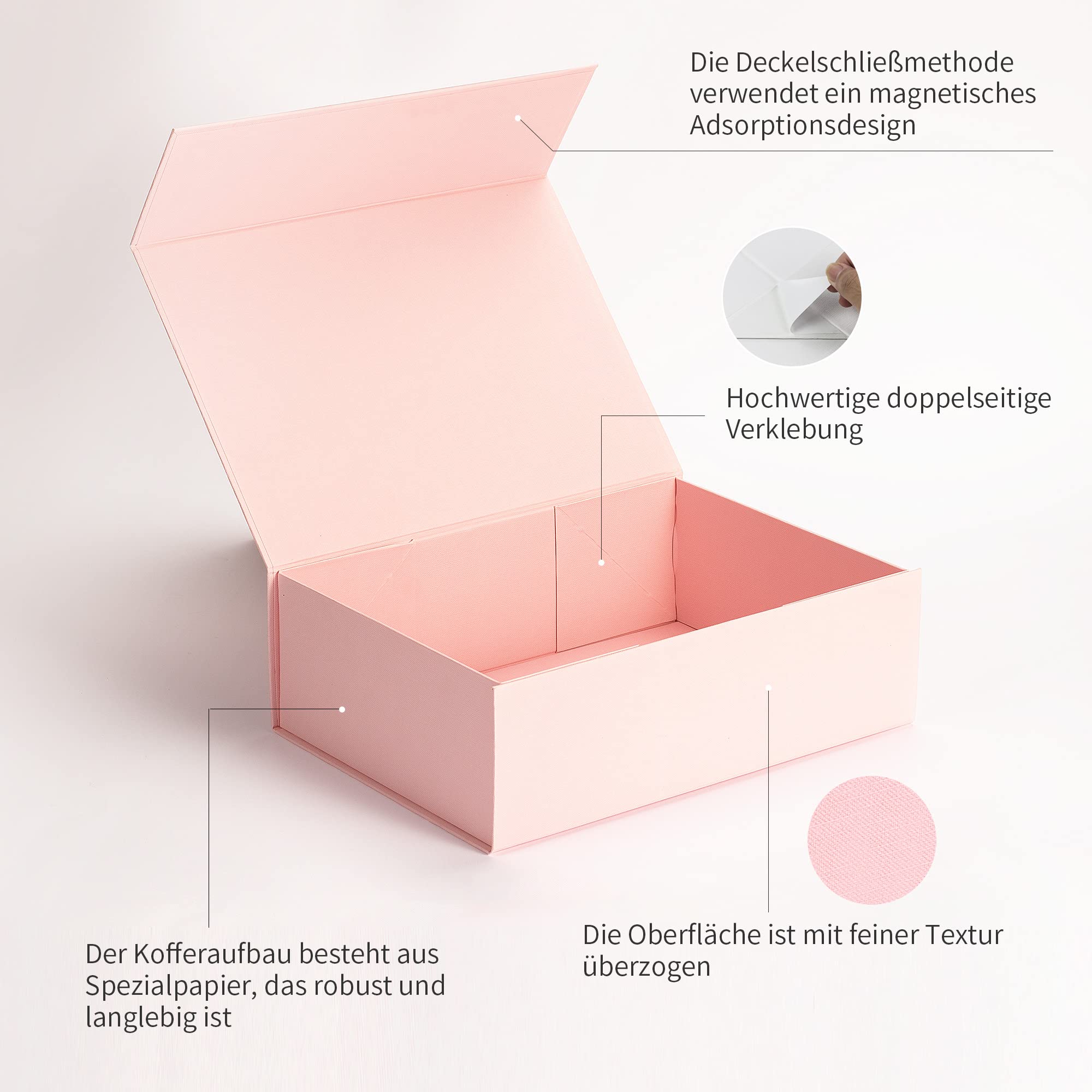 ADEL DREAM Geschenkbox, faltende Geschenkbox, Kleidung Geschenkbox, Kleidung Geschenkbox (10 stück, groß Rosa)