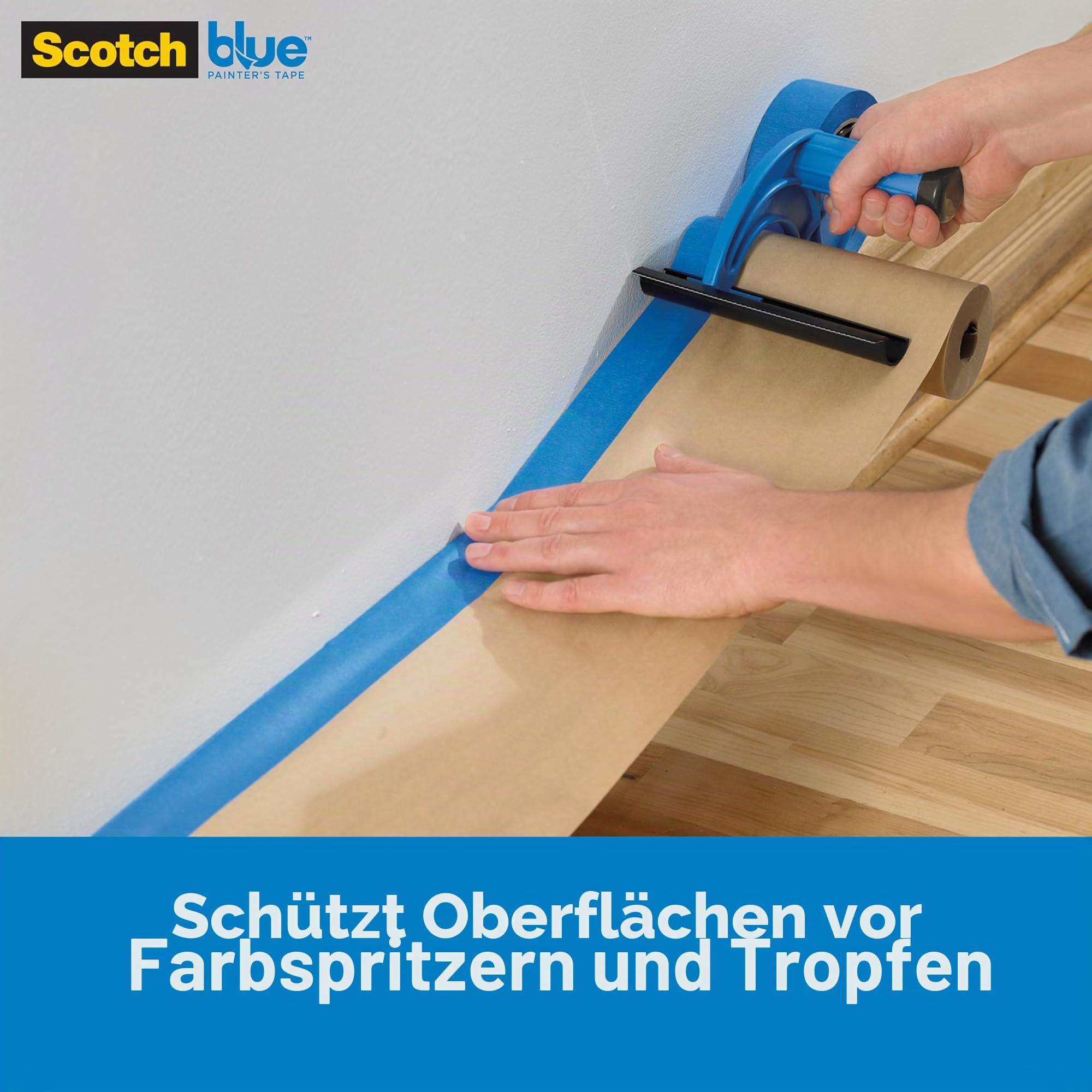 ScotchBlue Abdeckband- und Papierabroller, 1 Handabdeckgerät – geeignet für Maler- und Dekorationsarbeiten
