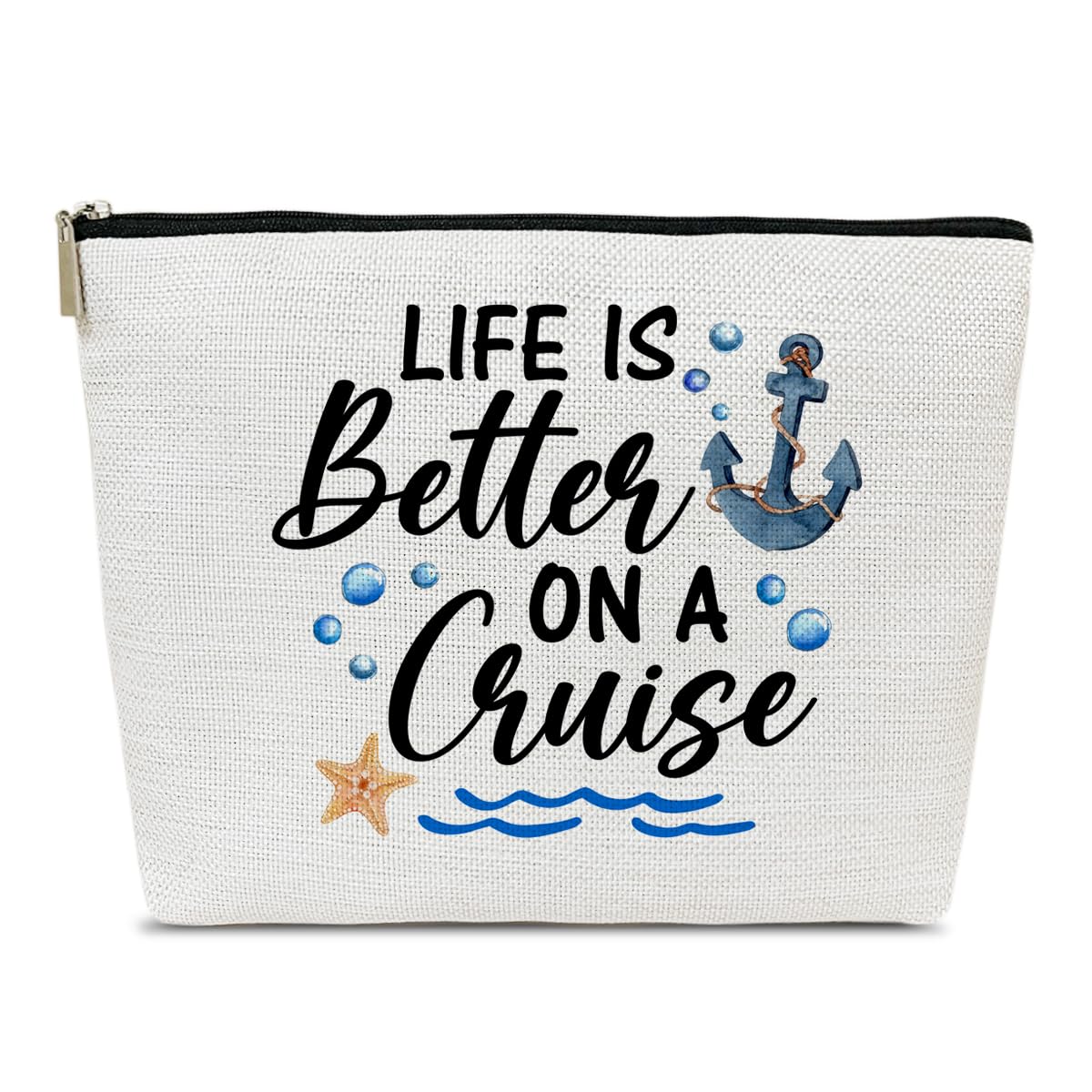 Ythuil Cruise Makeup Bag, Life Is Better On A Cruise, Makeup Travel Bag, Women Vacation Gift for Lovers Daughter Wife, BFF Sister Toiletry Case Pouch,