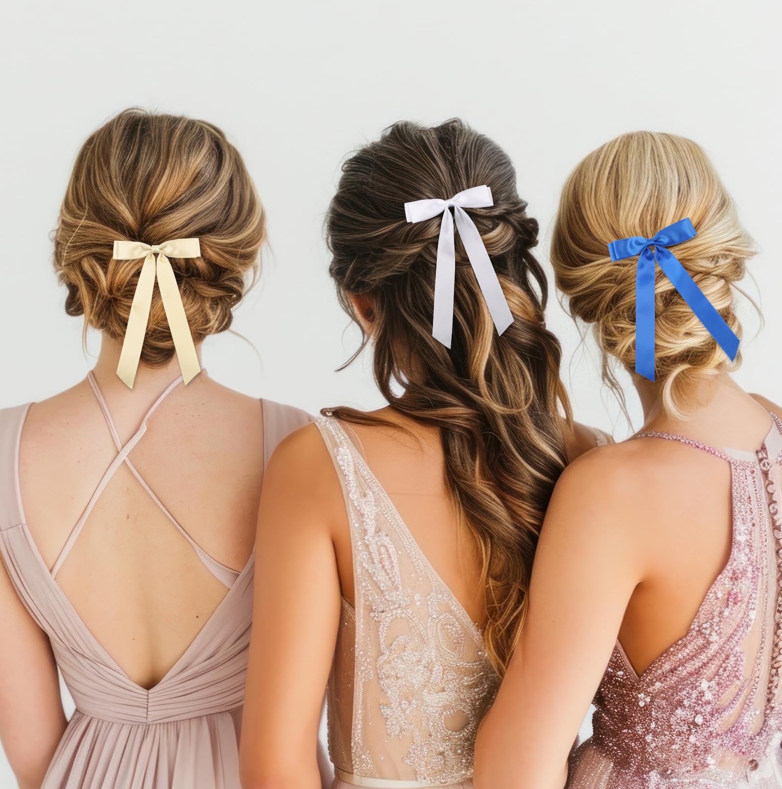 10 Pcs Hair Bows for Women, Satin Bowknot Hair Clips with Long Tails, Tassel Ribbon Bowknot Hair Clips, Long Tail Hair Bows for Girls, Satin Bows Bow Hair Clips for Women Girls - Image 4