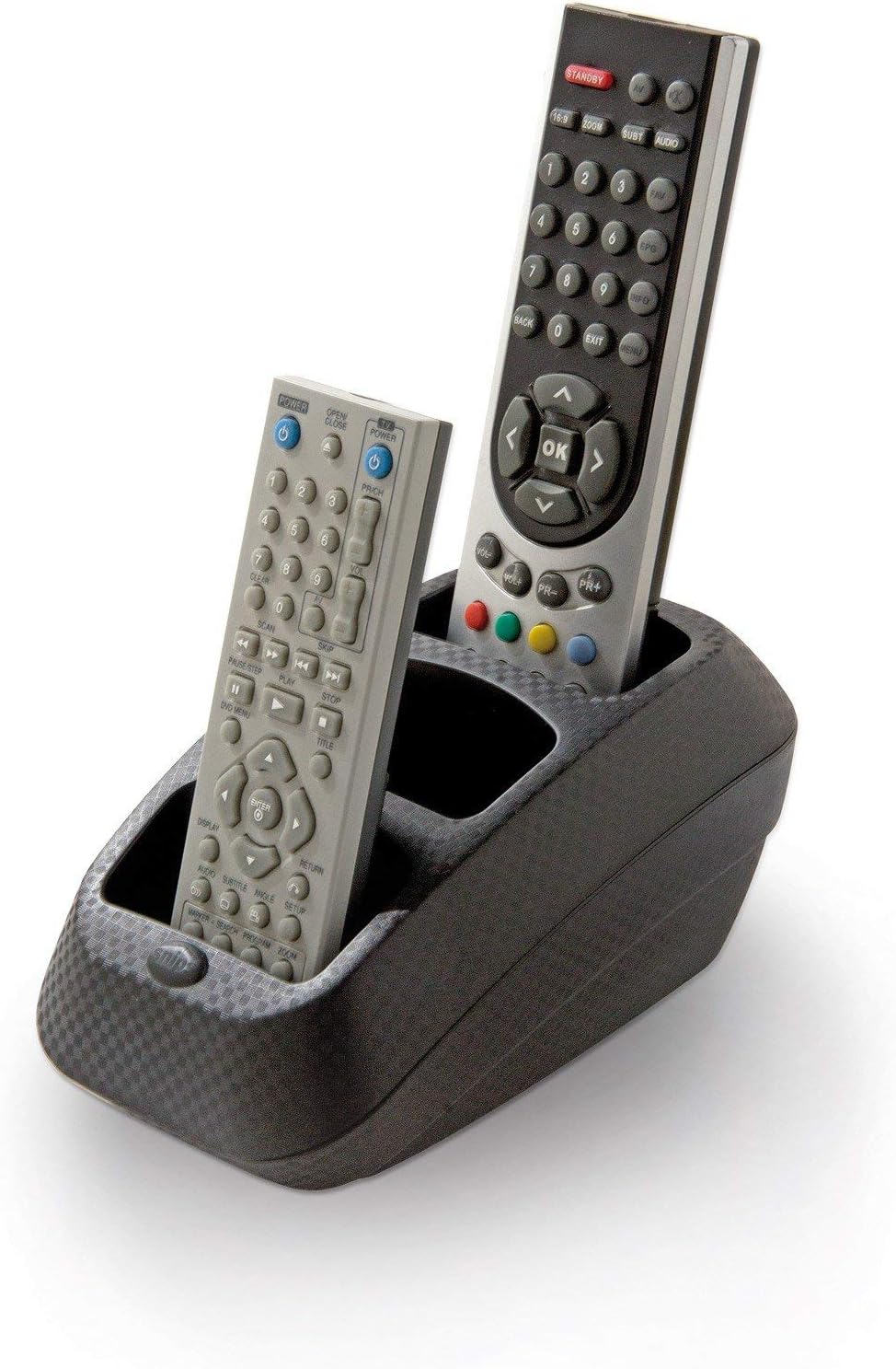 Snips Smartphone & Remote Holder - Remote Control Organiser - Caddy Black Color - Non-Slip - Recycled Plastic - Made in Italy - 0% BPA & Phthalate-Free