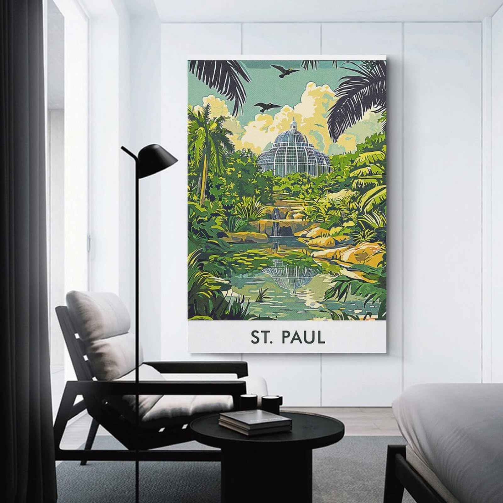 Junmoney St. Paul Botanical Garden Canvas Wall Art 12x18inch(30x45cm), for Wall Displays, Bedrooms Or Room Updates, Ideal for Building A Coordinated Art Wall