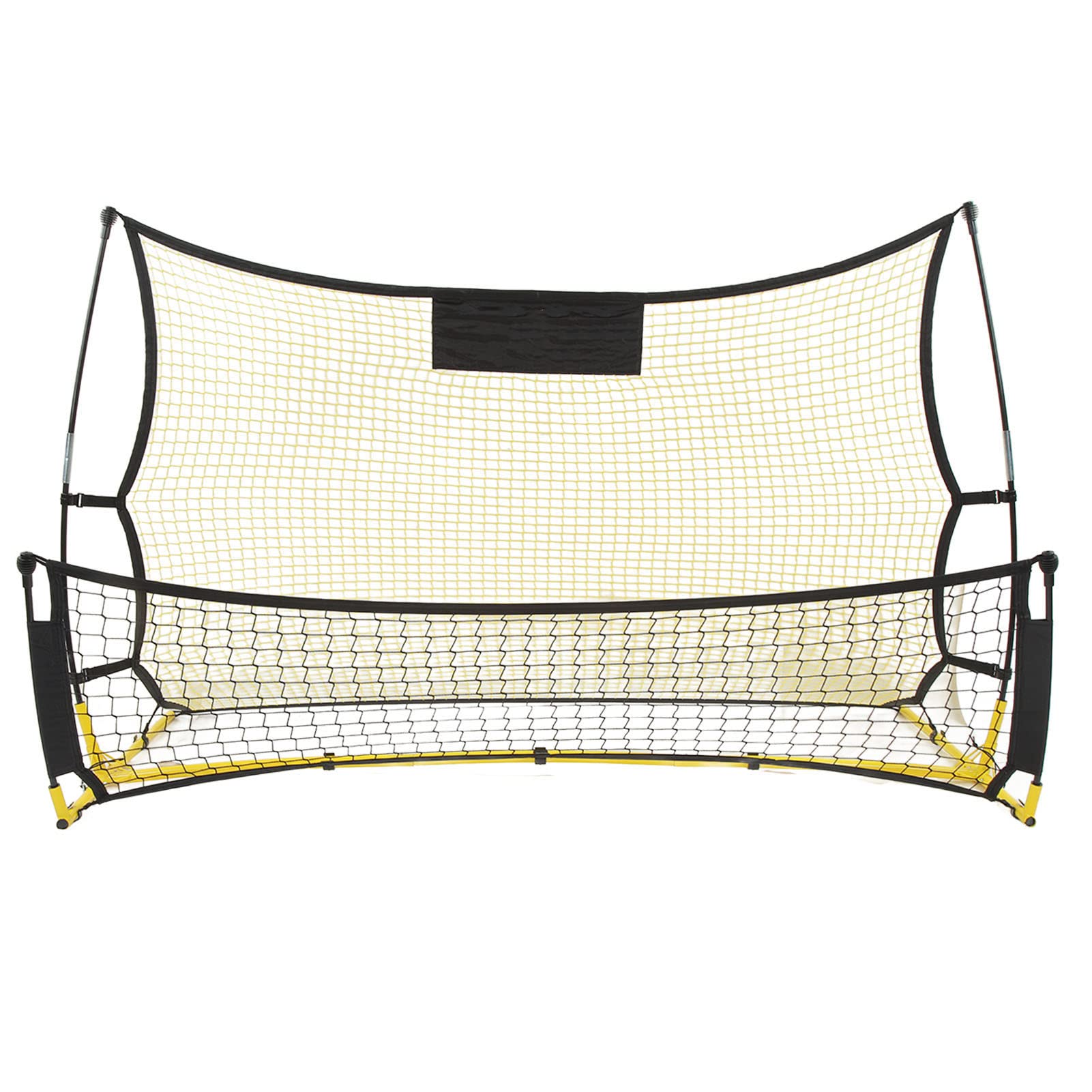 Rete da Rimbalzo da Calcio, Rete da Rimbalzo da Calcio con Design Staccabile Rete da Rimbalzo Portatile 2 in 1 a Doppia Faccia Gialla e Nera per Allenamenti di Calcio