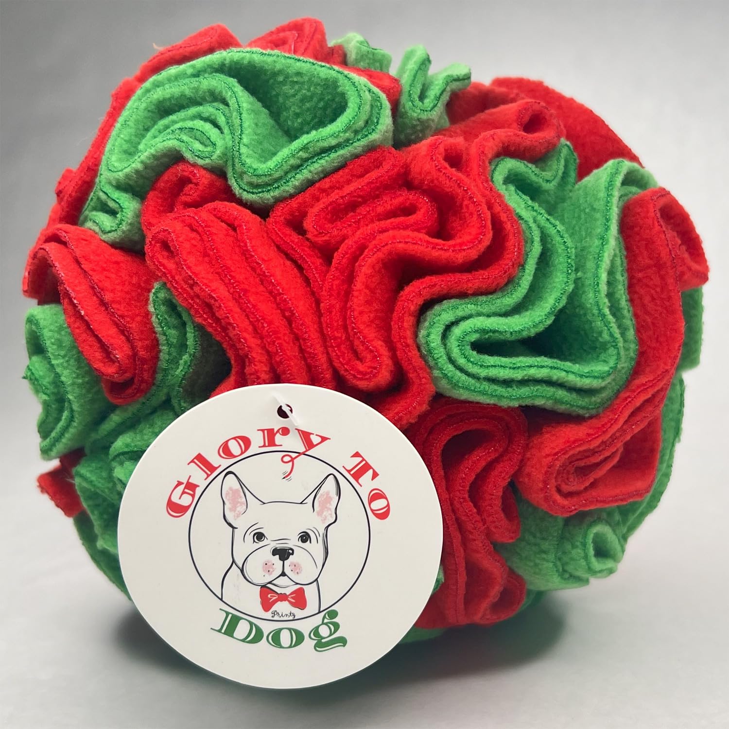 Glory To Dog Snuffle Hundespielzeug für Welpen und mittelgroße Rassen, interaktives Puzzle, Spielzeug, Weihnachten, Grün und Rot, Größe L