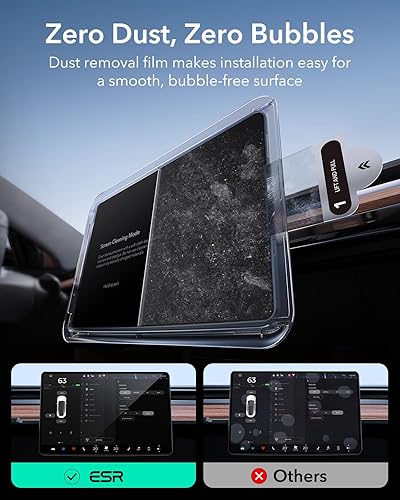 Miniatura 4 de ESR Protector de pantalla de vidrio templado para Tesla Model Y (2025-2020), Tesla Model 3 (2023-2017), protector de pantalla táctil de 15 pulgadas