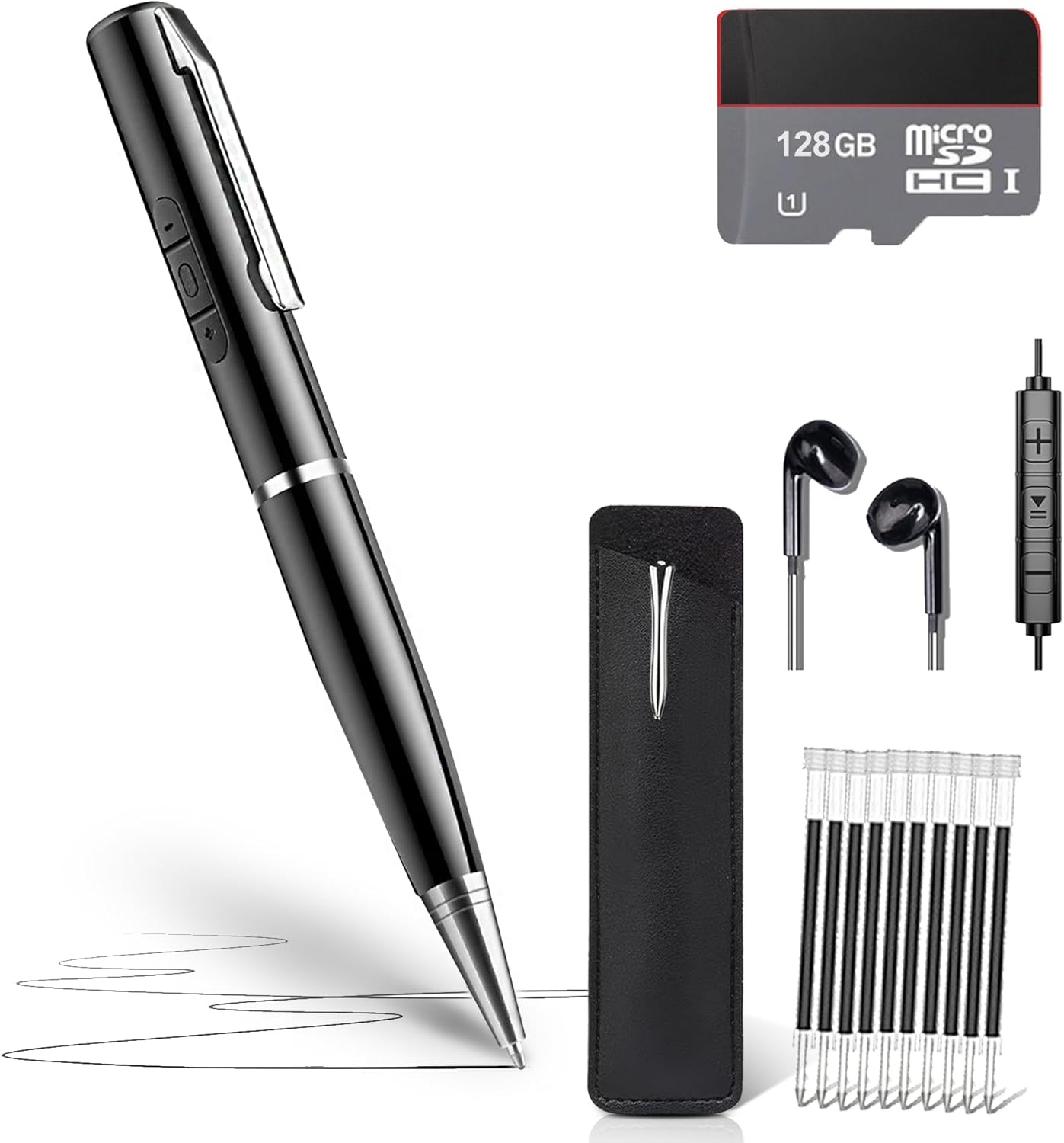 128GB AI Digital Voice Recorder with Playback, AI Intelligent Noise Reduction Audio Recorder, Type-C Fast Data Transfer, Voice Activated Recording Device for Lectures, Meetings, Interviews, Class