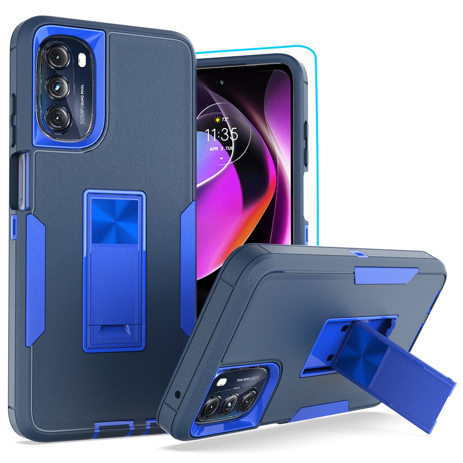 MDCN for Moto G 5G Case, Motorola Moto G 5G Case, Military Grade Heavy Duty with HD Screen Protector Magnetic Kickstand Car Mount Protection Armor