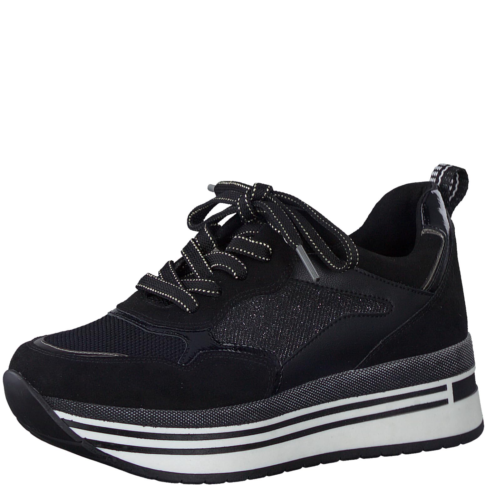 MARCO TOZZI Women's 2-23727-41 Sneaker, Black Comb, 6.5