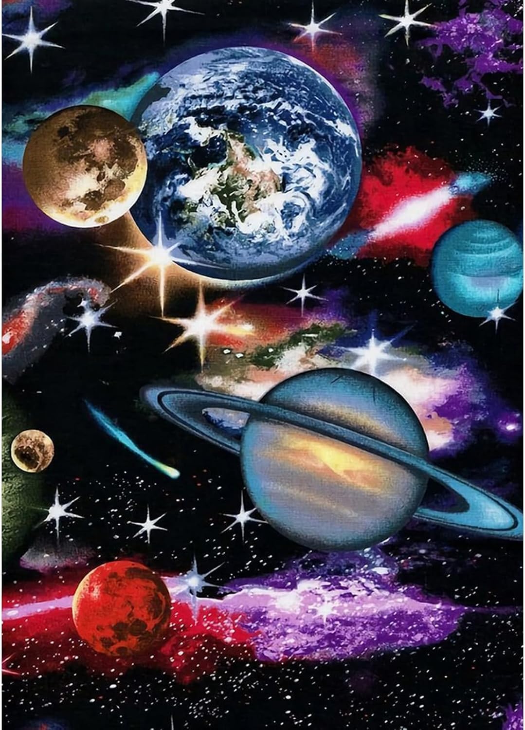 FanZheZhe 11Ct Cross Stitch Kits，Count Counted Stamped Pre Printed Cross Stitch Embroidery Kits for Adults Beginners Starter Advanced Easy Crossstitch Planet 11Ct50X70Cm