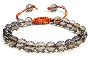 Intricate Obsidian-Smoky Quartz Crystal Bracelet: A Symphony of Protection and Grounding Energy