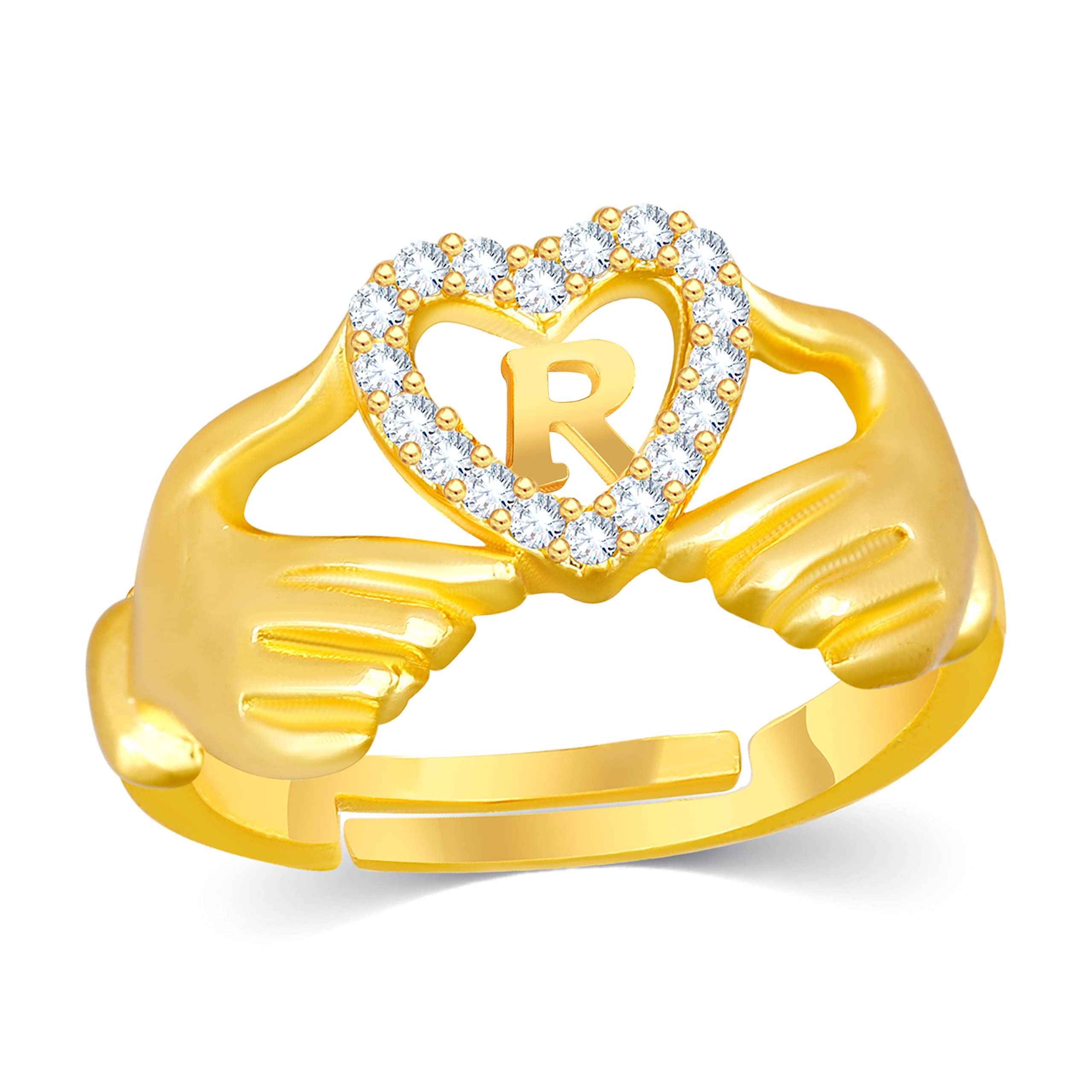 Kanak Jewelsheart Name Alphabet Letter Initial R Rings For Girls