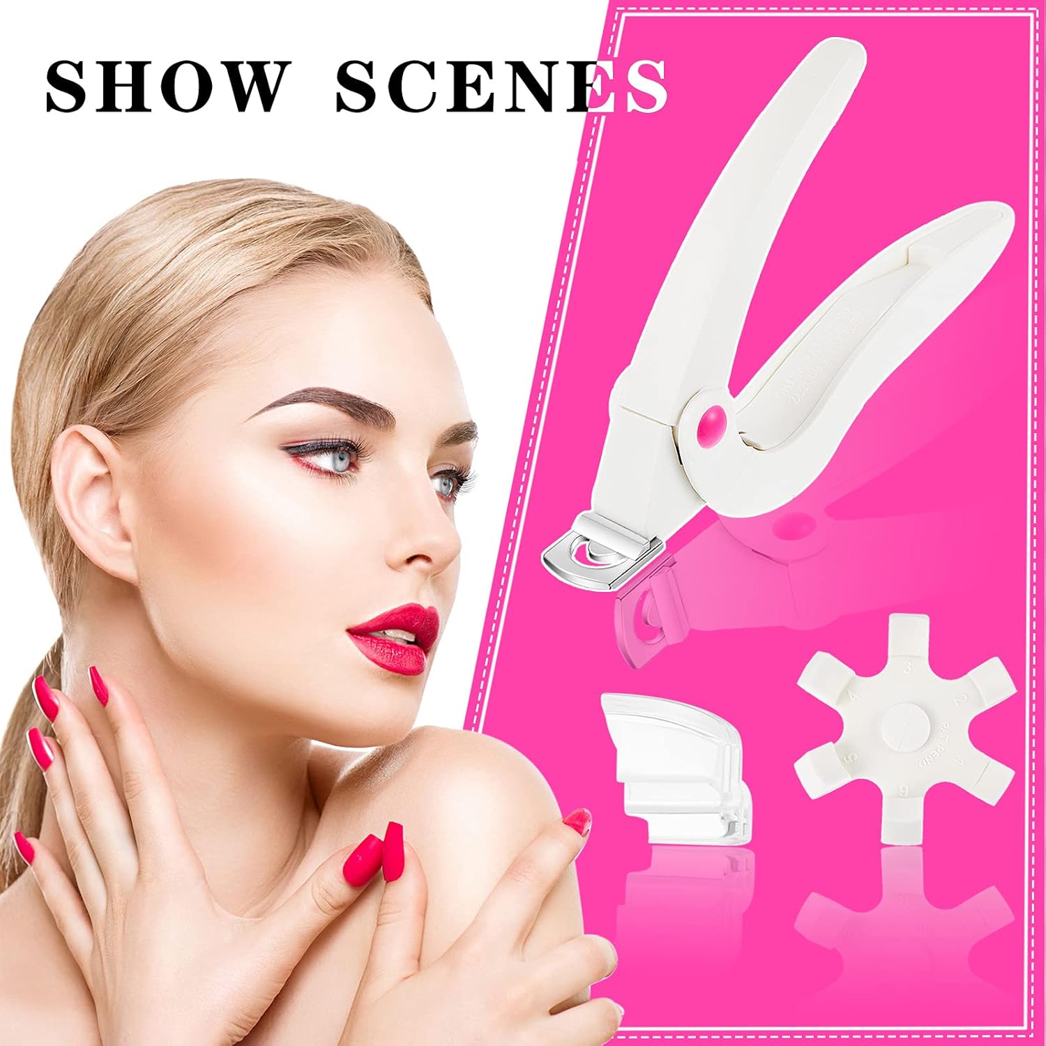 2 Pieces Acrylic Nail Clipper Stainless Steel Nail Tip Cutter Gel False Nail Trimmer Fake Nail Clipper Adjustable Nail Cuticle Edge Trimmer Nail Art Manicure Tools (White, Black): Beauty