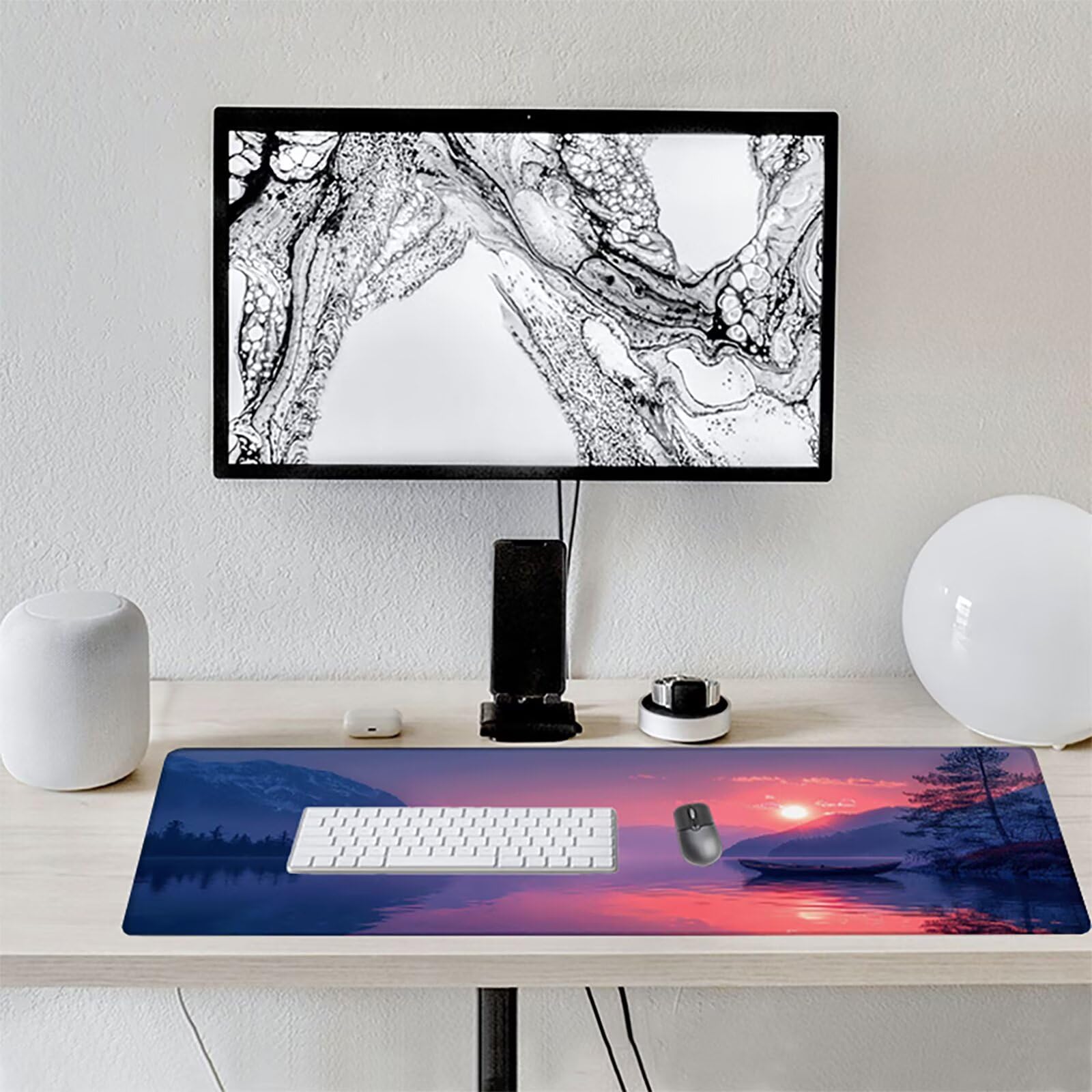 Amanecer Alfombrilla Ratón Gaming XXL 1500 x 800 mm, Alfombrilla Gaming PúRpura Mousepad con Base de Goma Antideslizante, Impermeable Desk Mat para Teclado y Raton, Accesorios Gaming, Regalos B-X