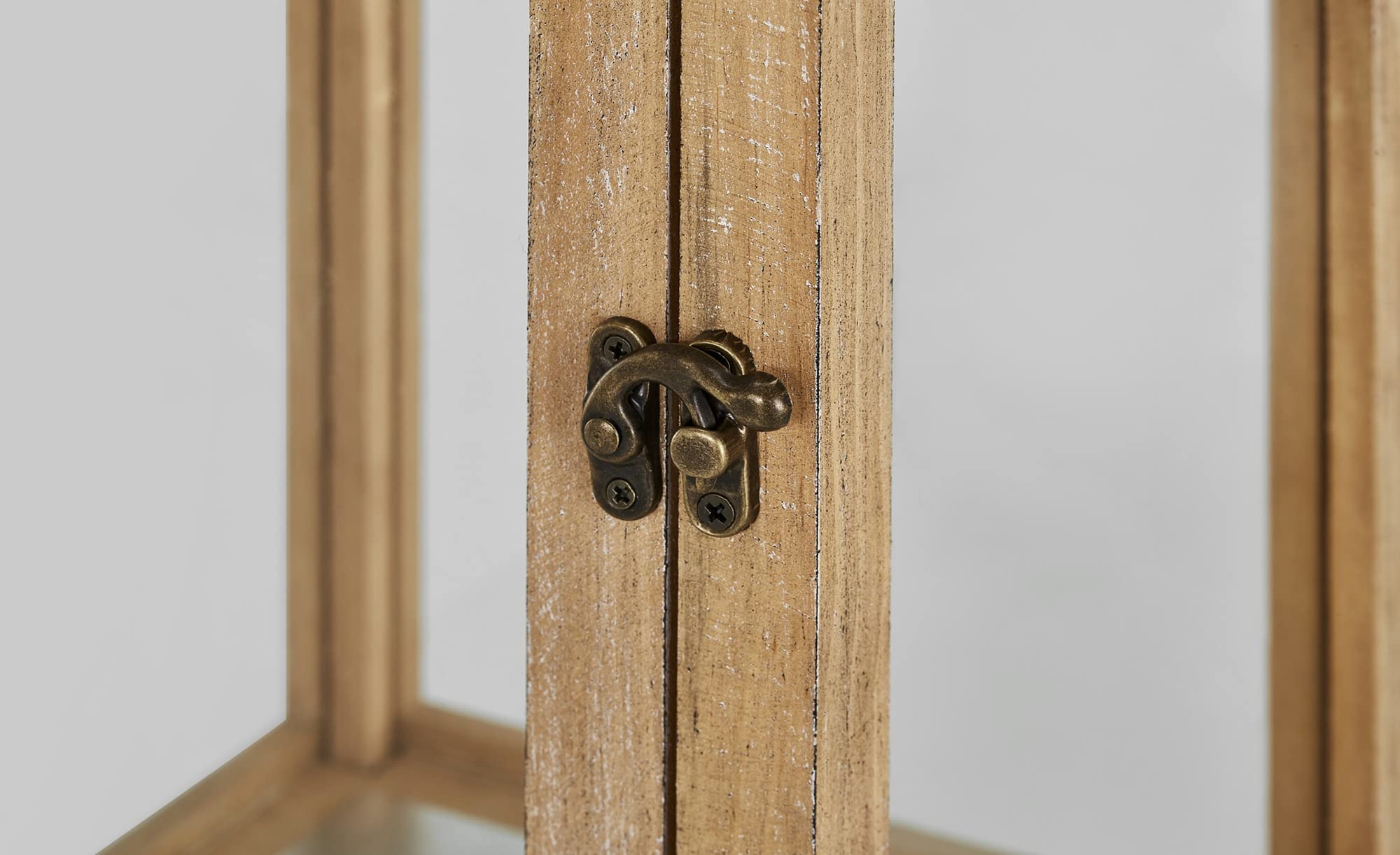 KHG Laterne cm in aus Holz, mit Schubfach, Kerzenständer, Kerzenhalter, Outdoor und Indoor, Deko, für Wohnzimmer, Balkon, Terrasse, Garten usw., Farbe:Natur-holzfarben, Kerzen-Sets:Single 68 cm