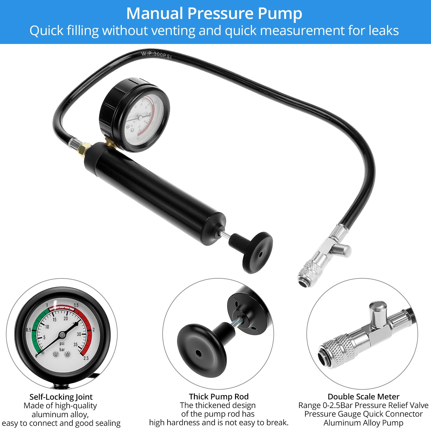 Tester Turbo, Kit Di Rilevamento Perdite Con Manometro, Set Di