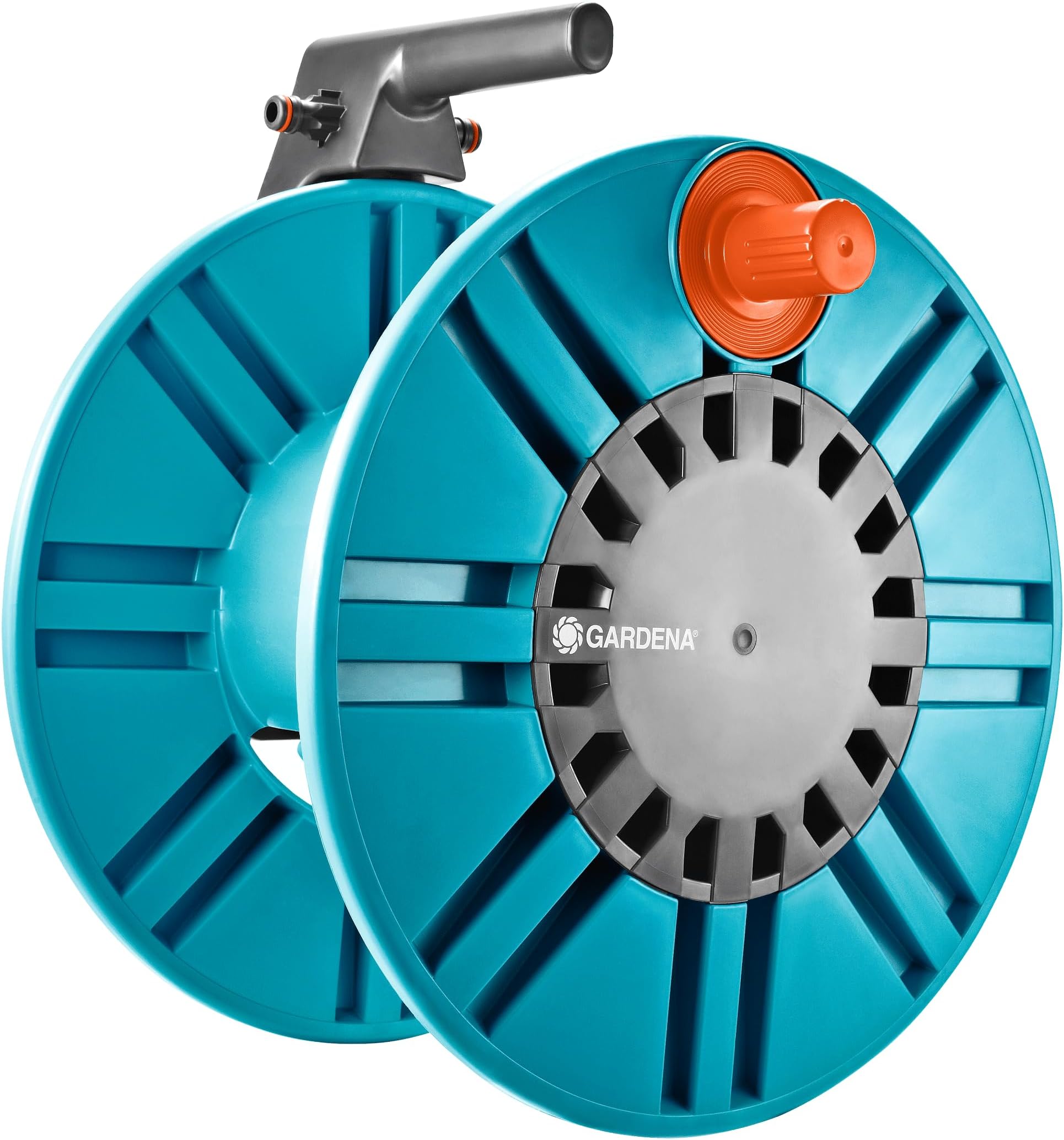 – Gardena Classic wall-Fixed Hose Reel 60 with Hose Protection Guide: for Simple wall-mounting, with Anti-drip Device, Angled Connection, high Capacity, Space-Saving (2650-20)
