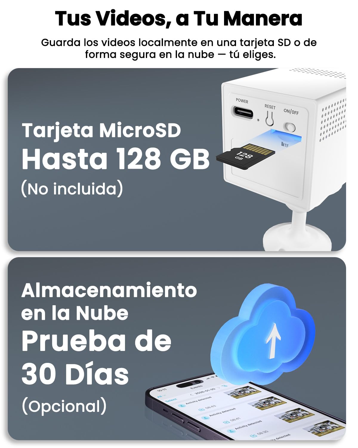 UCOCARE Mini Camara Espia 4K sin Cables, WiFi y Modo Ap sin WiFi | Videovigilancia sin Internet Batería 5200mAh, Visión 160°, Visión Nocturna, Detección Movimiento IA, para Coche, Viajes
