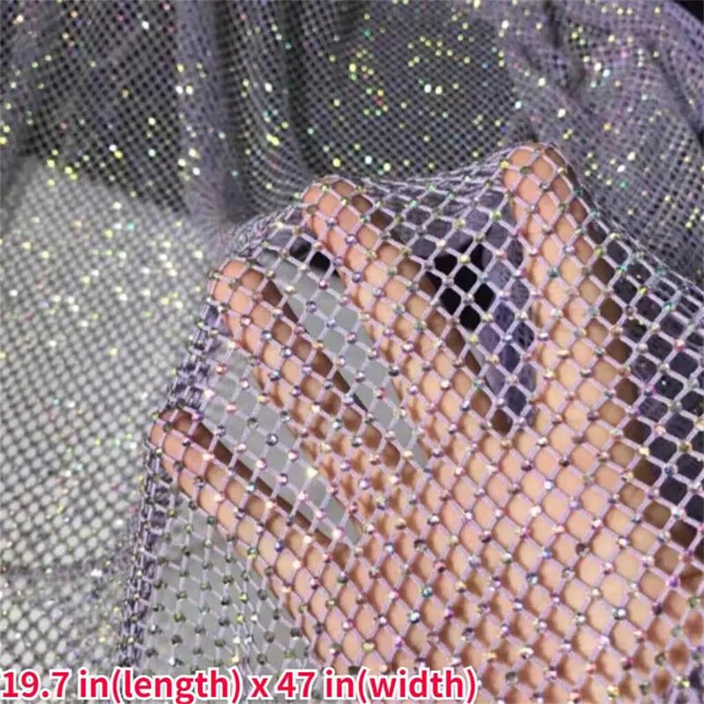 Tissu de maille strass paillettes tulle polyester