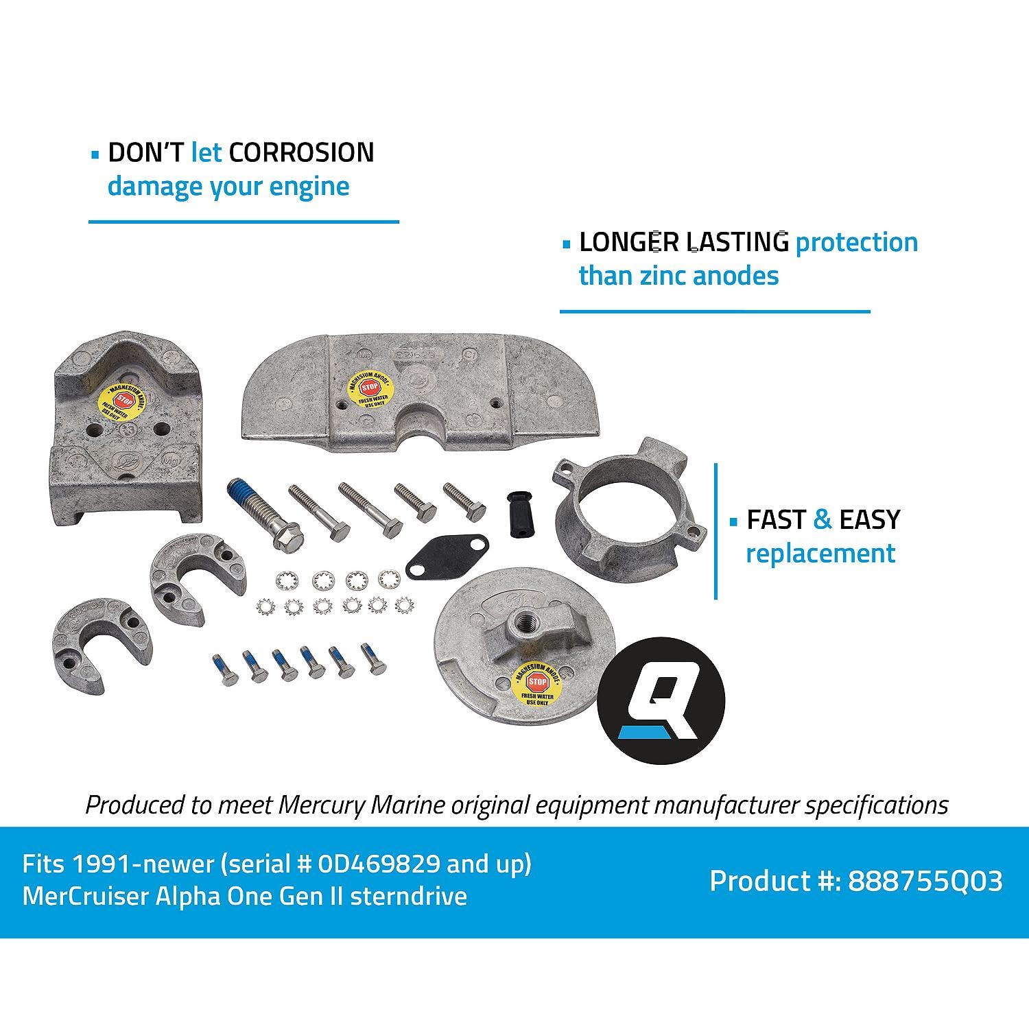 888755Q03 Magnesium-Anoden-Kit – MerCruiser Alpha One Gen II, Grau