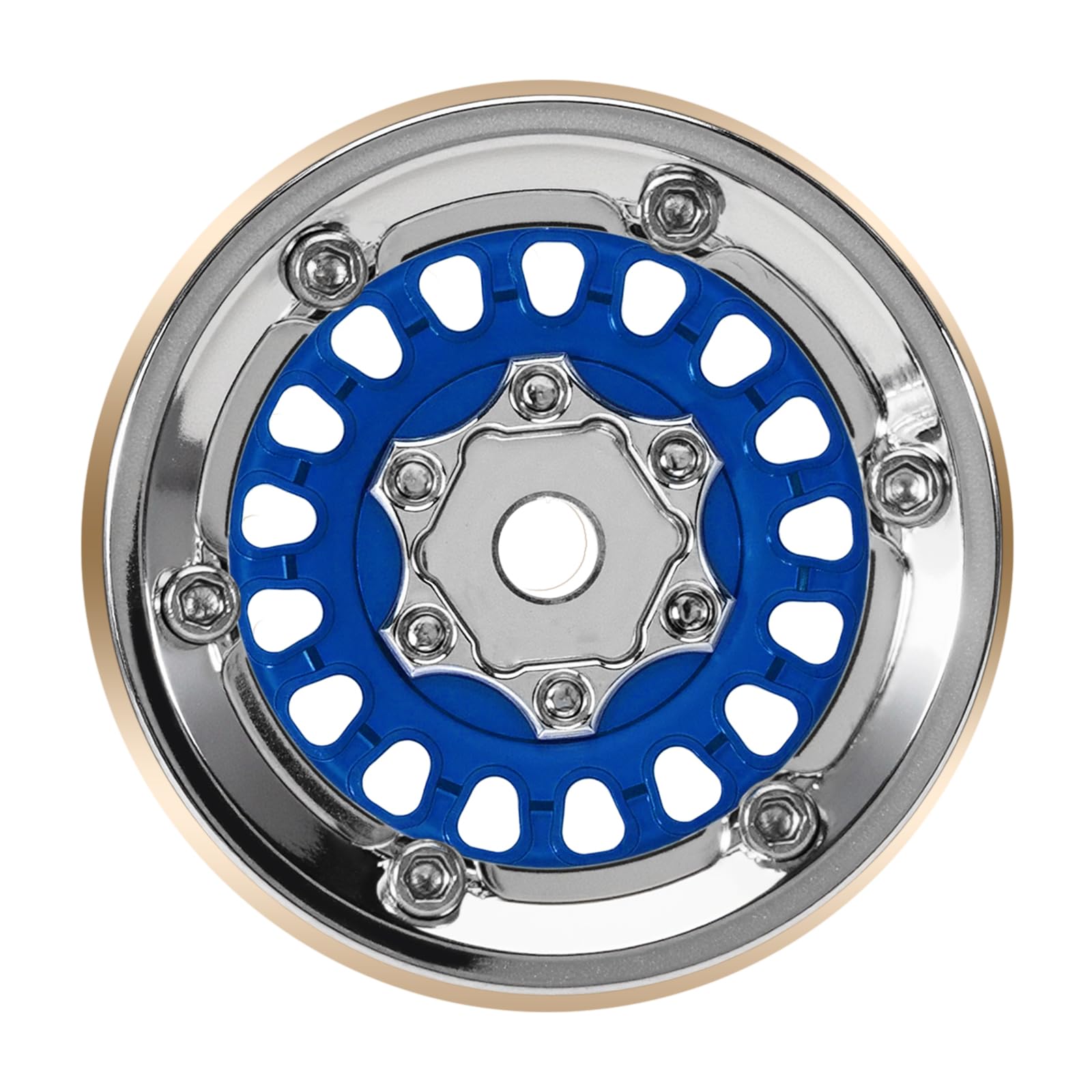 INJORA Ruedas Beadlock 1.3 Con Neumáticos XHX 72x24 Mm – Para TRX4M Y SCX24, Fibra De Carbono Y Aluminio, Color Arcoíris Y Plata