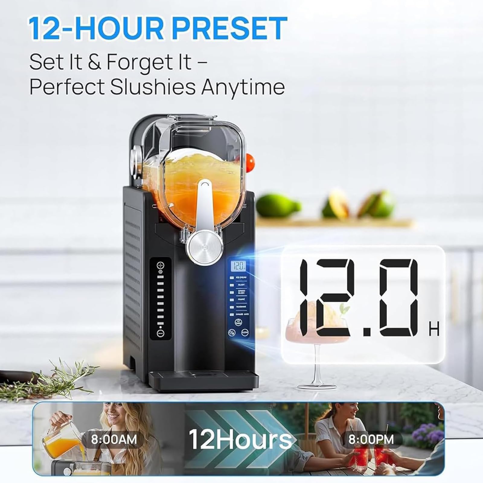 Máquina Para Granizados Y Hielo Raspado De 1,6 L, Máquina Para Hacer Helados Con 6 Programas Preestablecidos, Autolimpieza Con Un Solo Toque Para Batidos, Batidos Y Margaritas
